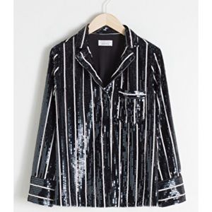 & Other Stories Striped Sequin Shirt